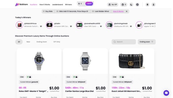 What’s BidSlam – The $1 Shopping Game That Has You Race The Clock