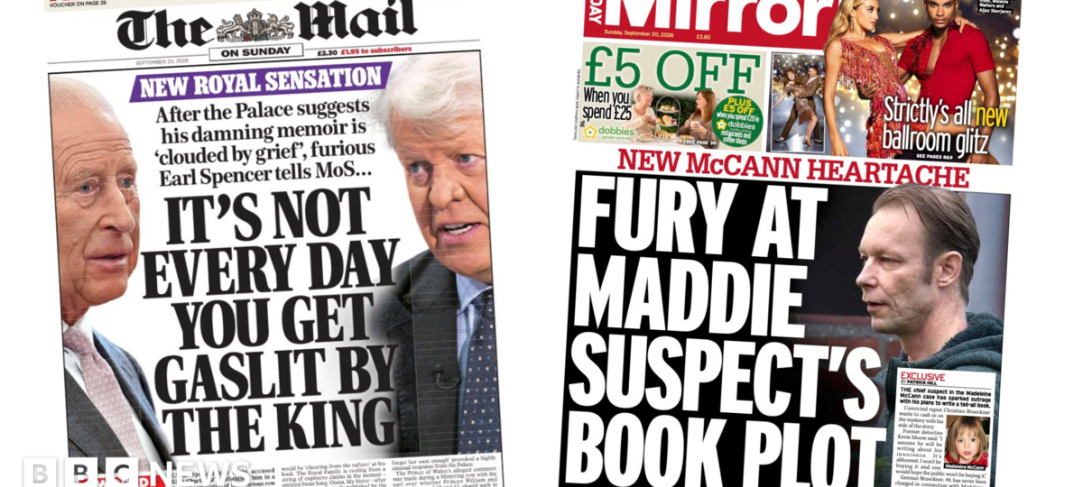The Papers: 'Gaslit by the King' and 'McCann suspect's book plot'