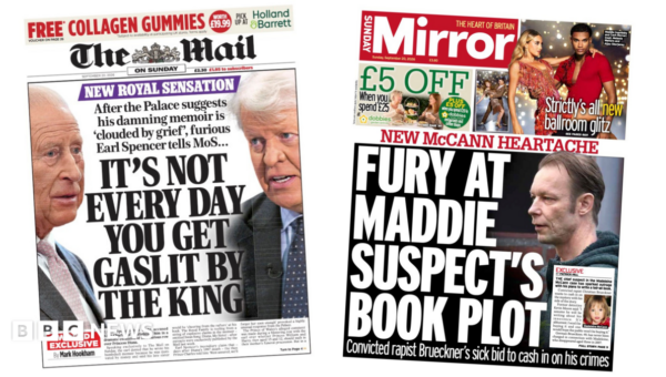 The Papers: ‘Gaslit by the King’ and ‘McCann suspect’s book plot’