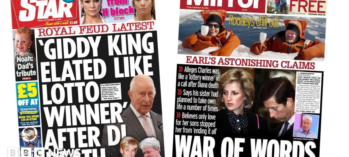 The Papers: 'Giddy King' and 'war of words' over Earl Spencer book