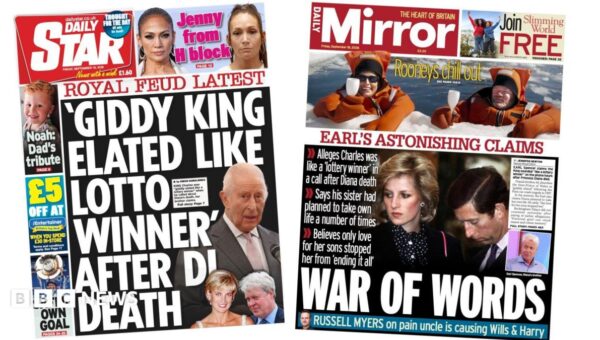 The Papers: ‘Giddy King’ and ‘war of words’ over Earl Spencer book