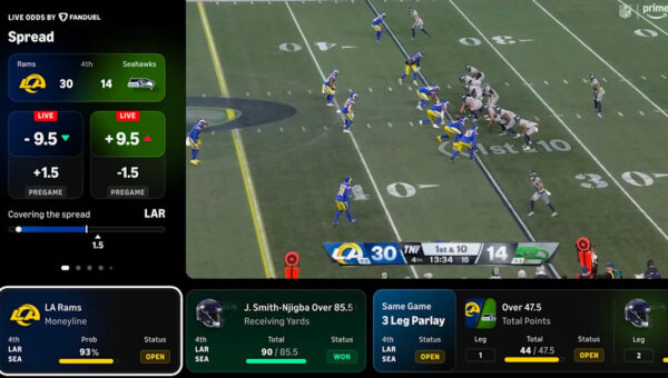 Prime Video’s Thursday Night Football broadcast includes a personalized bet tracking experience with FanDuel