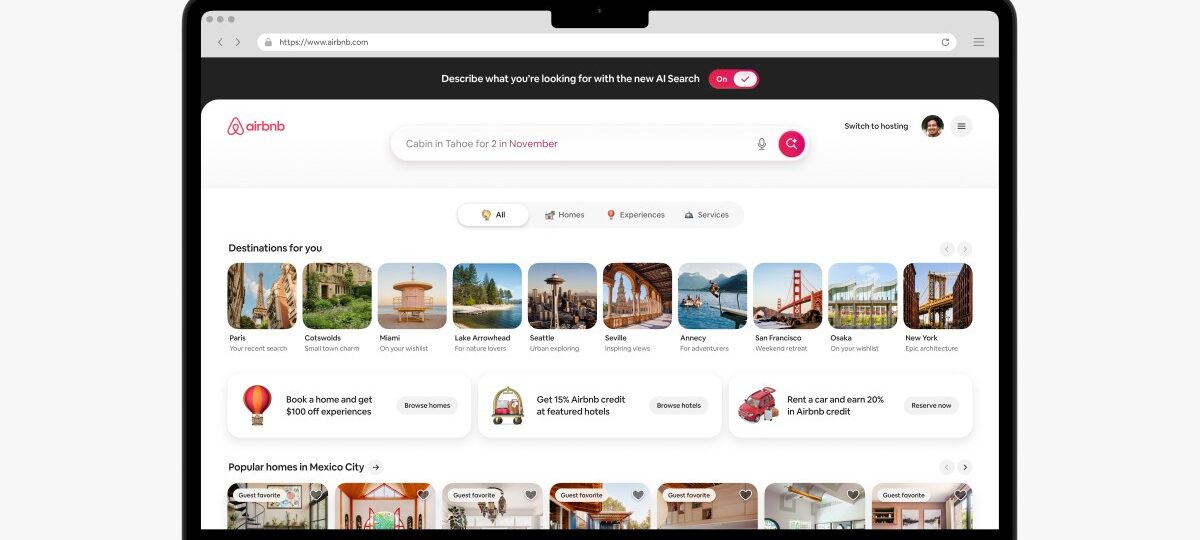Airbnb adds AI search, more social features