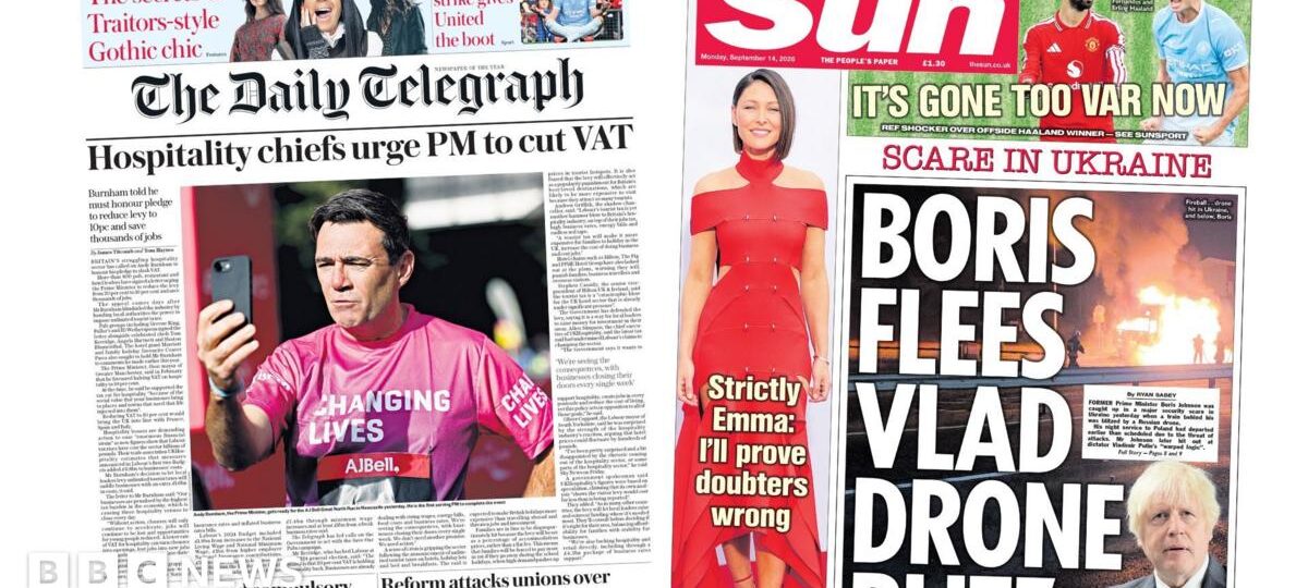 The Papers: 'Compulsory lentils' and 'Boris flees Vlad drone blitz'
