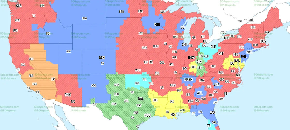 TV broadcast maps for Week 2 of 2026 NFL season
