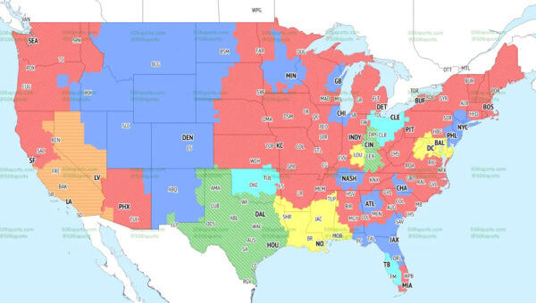 TV broadcast maps for Week 2 of 2026 NFL season