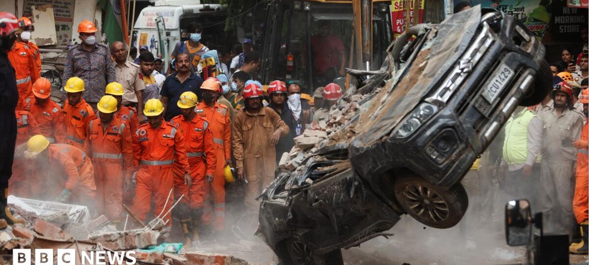 Dozens feared trapped in collapsed building in Delhi