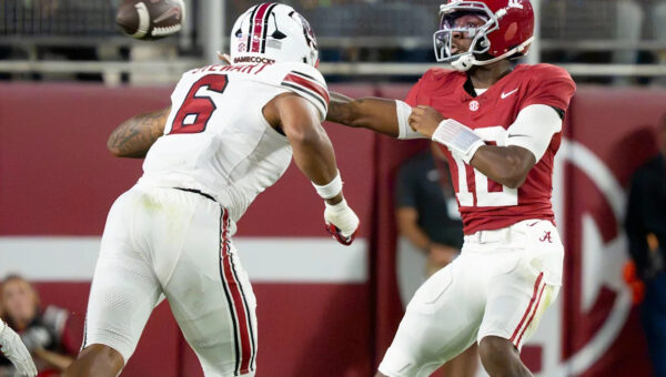 South Carolina's Dylan Stewart punches Alabama player, isn't ejected