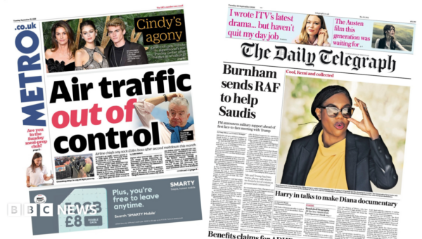 The Papers: ‘Air traffic out of control’ and ‘RAF to help Saudis’