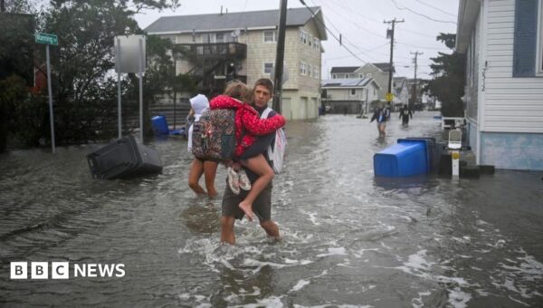 Powerful storm brings flooding to north-east US as states declare emergency