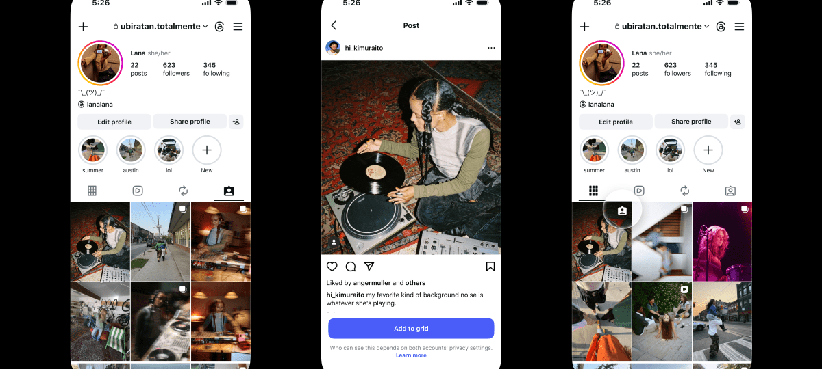Instagram’s latest feature lets you add tagged posts to your profile grid