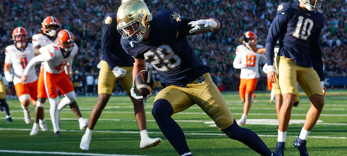 Is Luke Talich playing for Notre Dame at Purdue today?
