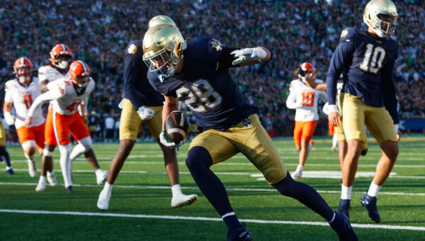 Is Luke Talich playing for Notre Dame at Purdue today?