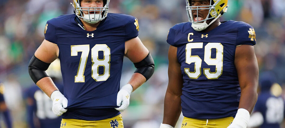 Notre Dame offensive lineman ruled out vs. Michigan State
