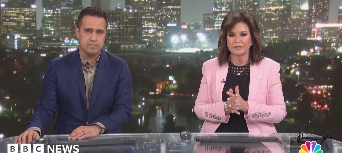 Moment NBC presenters confirm live on air that their helicopter crashed in LA