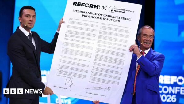 Farage unveils small boats deal with French National Rally party