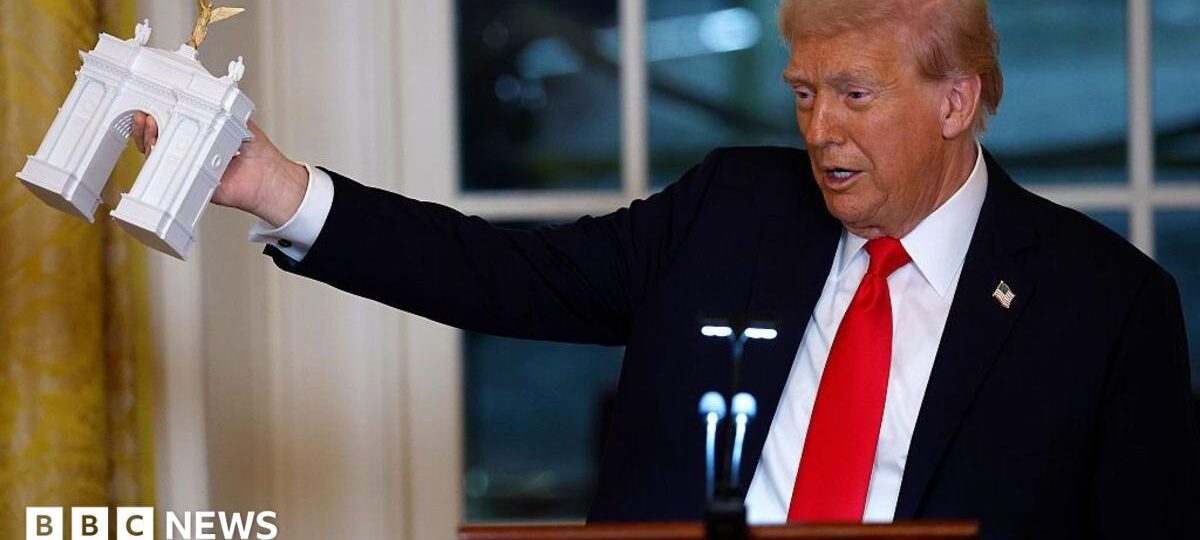 Trump says his planned triumphal arch will double as a military complex to store ammunition