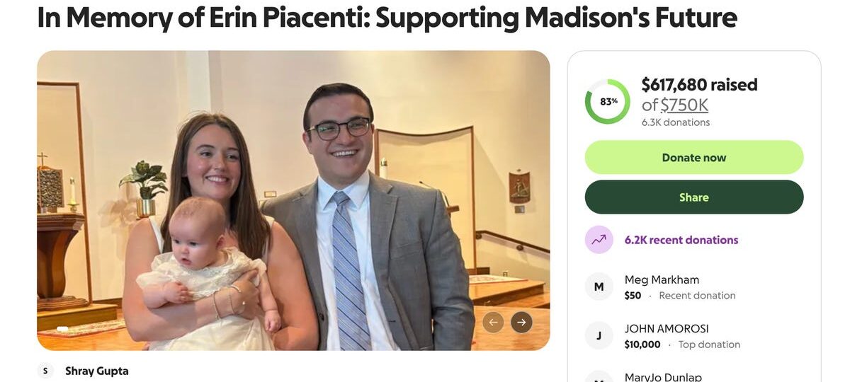 A GoFundMe raises more than $600,000 for newborn daughter of BofA employee Erin Piacenti killed in Times Square stabbing