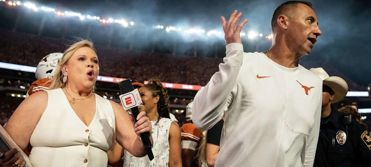Texas Longhorns coach Steve Sarkisian explains abrupt postgame interview with Holly Rowe