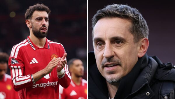 Gary Neville admits he disagrees with one thing Bruno Fernandes did during Man City defeat as Roy Keane hits back