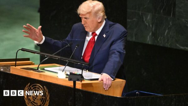 American power, AI and a walkout - key moments from Trump's UN speech