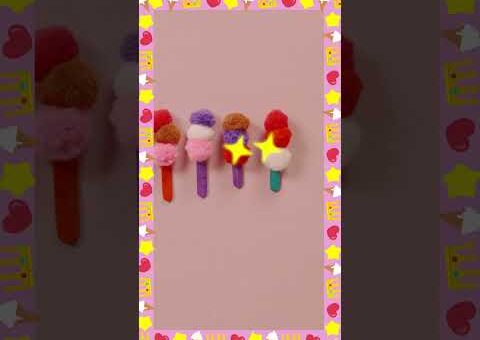 NICE CREAM Garland! 🍦 DIY Craft Emmie Sparkle Girly Hacks #kids #shorts