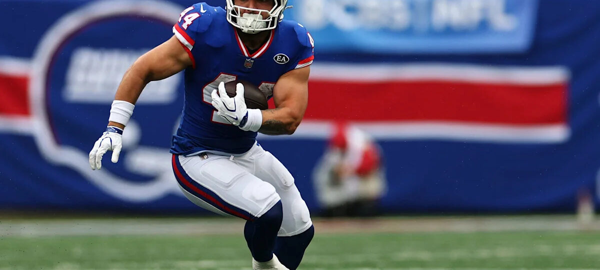 Cam Skattebo totals 71 yards in Week 5 vs. Commanders