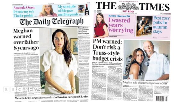 The Papers: ‘Meghan warned over father’ and ‘Don’t risk Truss-style budget’
