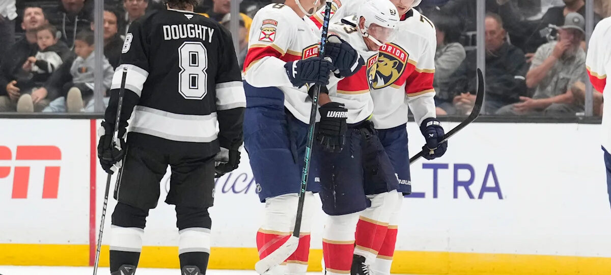 Panthers forward Brad Marchand sustains left leg injury in second period against Kings