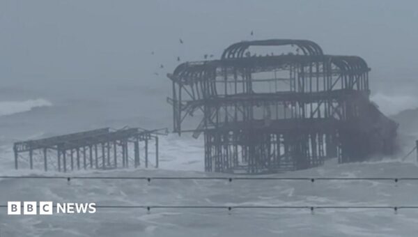 Watch: Moment part of Brighton’s historic West Pier collapses