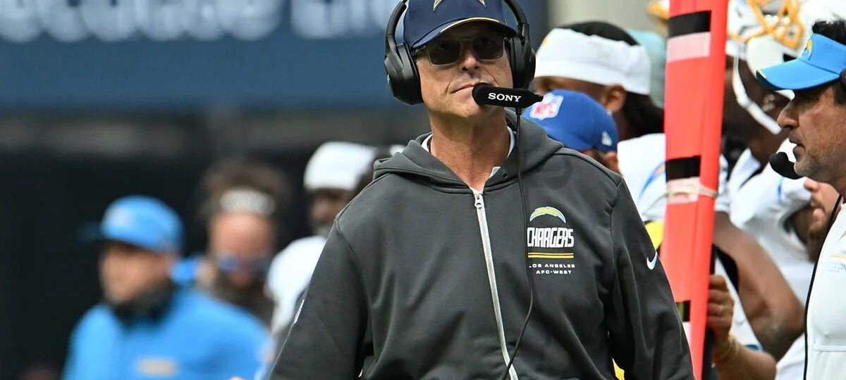 Chargers’ Jim Harbaugh takes issue with Justin Herbert ‘hero ball’ question