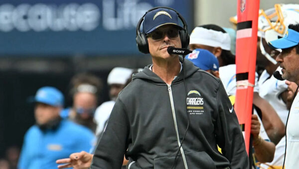 Chargers’ Jim Harbaugh takes issue with Justin Herbert ‘hero ball’ question