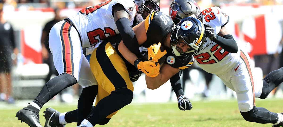 Slow day at the office for Pat Freiermuth in Week 6 vs. Tampa Bay