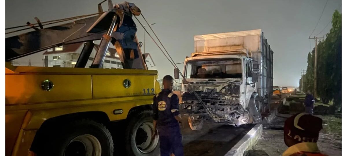 Two injured as two container trucks, three vehicles crash in Lagos