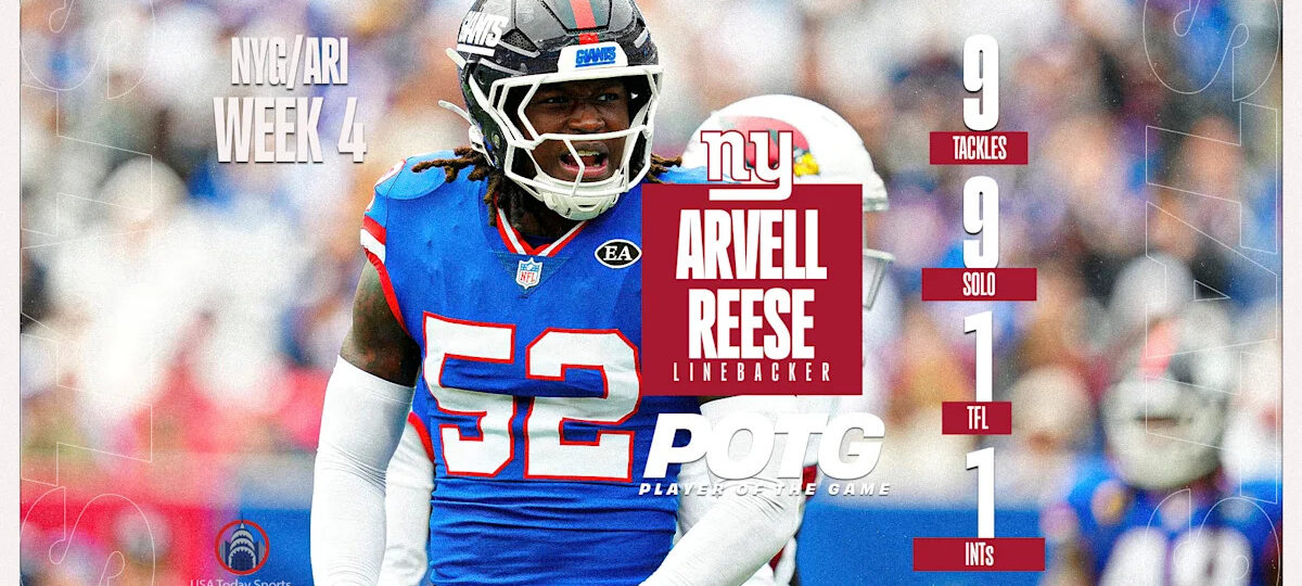 New York Giants vs. Arizona Cardinals player of the game: LB Arvell Reese
