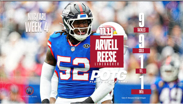 New York Giants vs. Arizona Cardinals player of the game: LB Arvell Reese