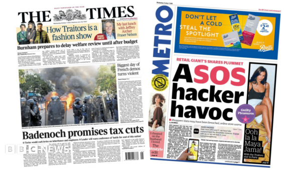The Papers: ‘Badenoch promises tax cuts’ and ‘Asos hacker havoc’