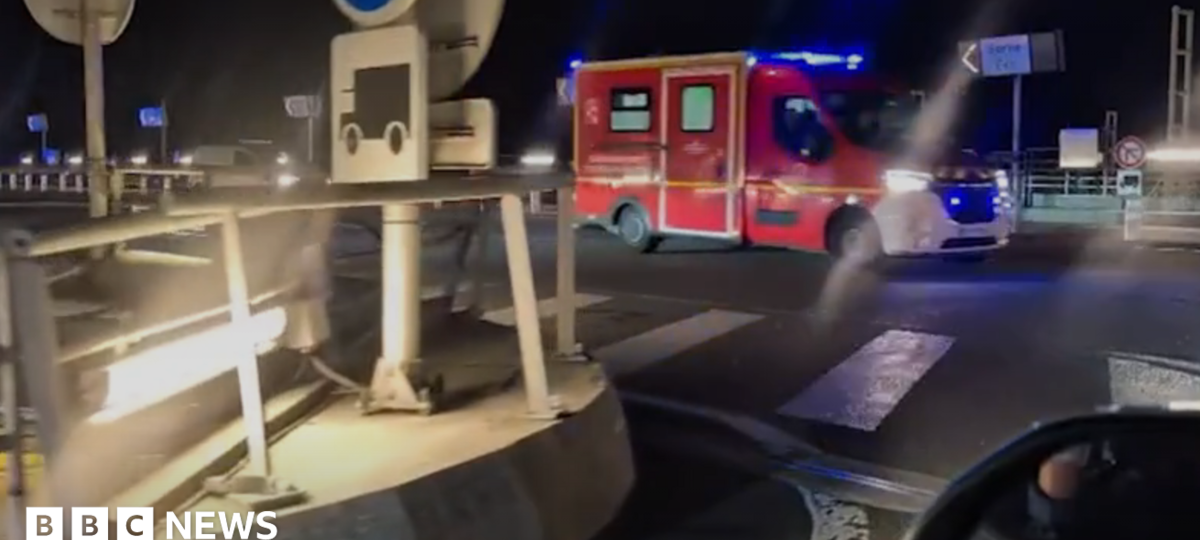 Bus hits train stopped on French side of Channel Tunnel, with 19 injured