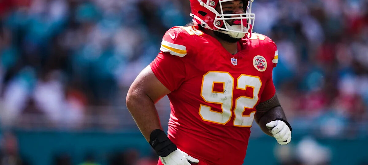 Chiefs nose tackle Khyiris Tonga is playing almost as much offense as Travis Hunter