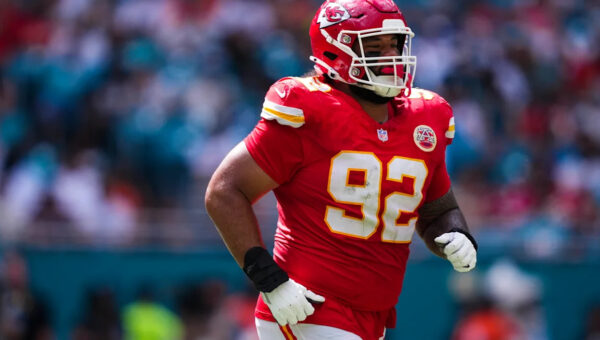 Chiefs nose tackle Khyiris Tonga is playing almost as much offense as Travis Hunter