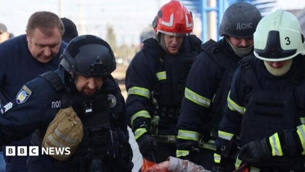 Russian drone attack on Ukrainian train station kills at least 13, officials say