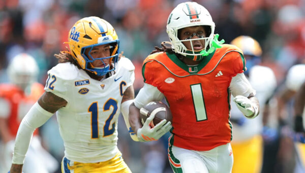 No. 1 Miami rolls past Pitt 52-23 behind Toney’s historic performance