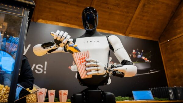 Elon Musk wrangles with the robot hand