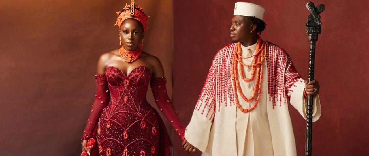 A Royal Love Story! Zlatan Ibile & Davita Omoniyi’s Edo Traditional Wedding Looks