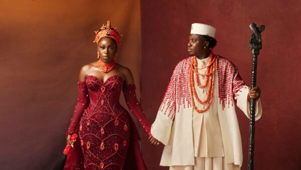 A Royal Love Story! Zlatan Ibile & Davita Omoniyi’s Edo Traditional Wedding Looks