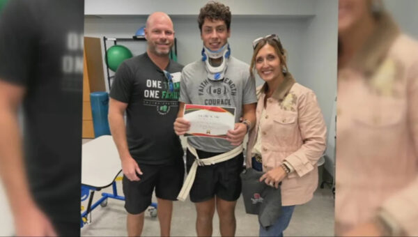 Celina QB Parker Wynk makes emotional return to field following long hospitalization