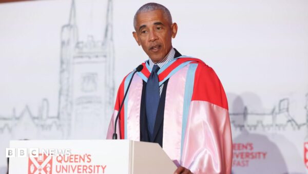 Obama receives honorary degree from Queen’s University Belfast