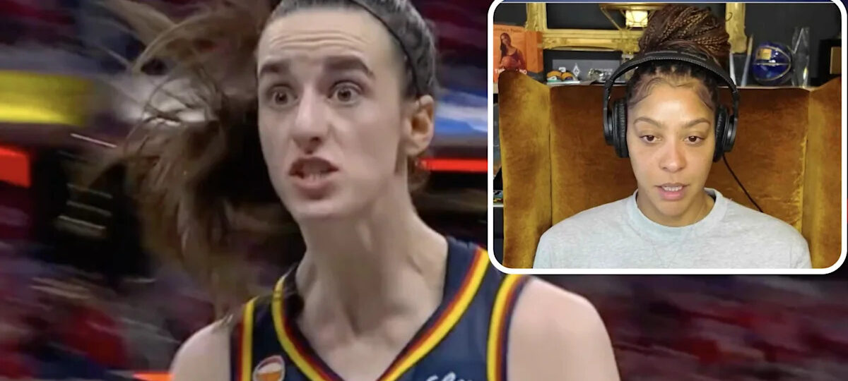 Candace Parker reacts to Caitlin Clark screaming at her during the playoffs