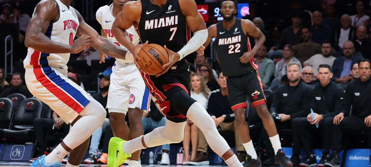 Pistons overcome injuries, Heat star's big game in blowout win
