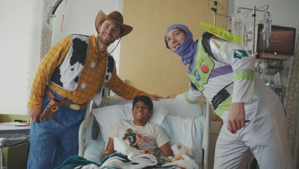 Bruins dress as ‘Toy Story’ characters for annual Halloween hospital visit
